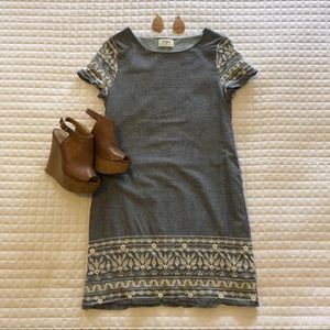 Everly Denim Embroidered Dress